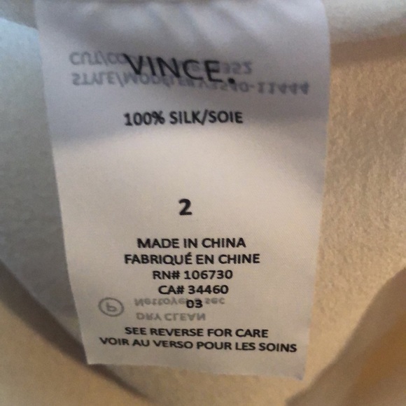 Vince V-Neck Double Layer Silk Blouse - Picture 5 of 6